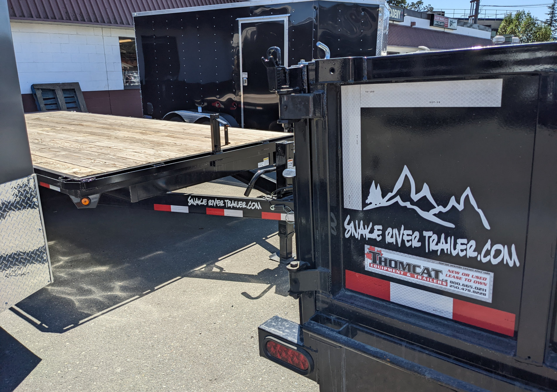 An assortment of trailers for sale at Thomcat Equipment in Victoria