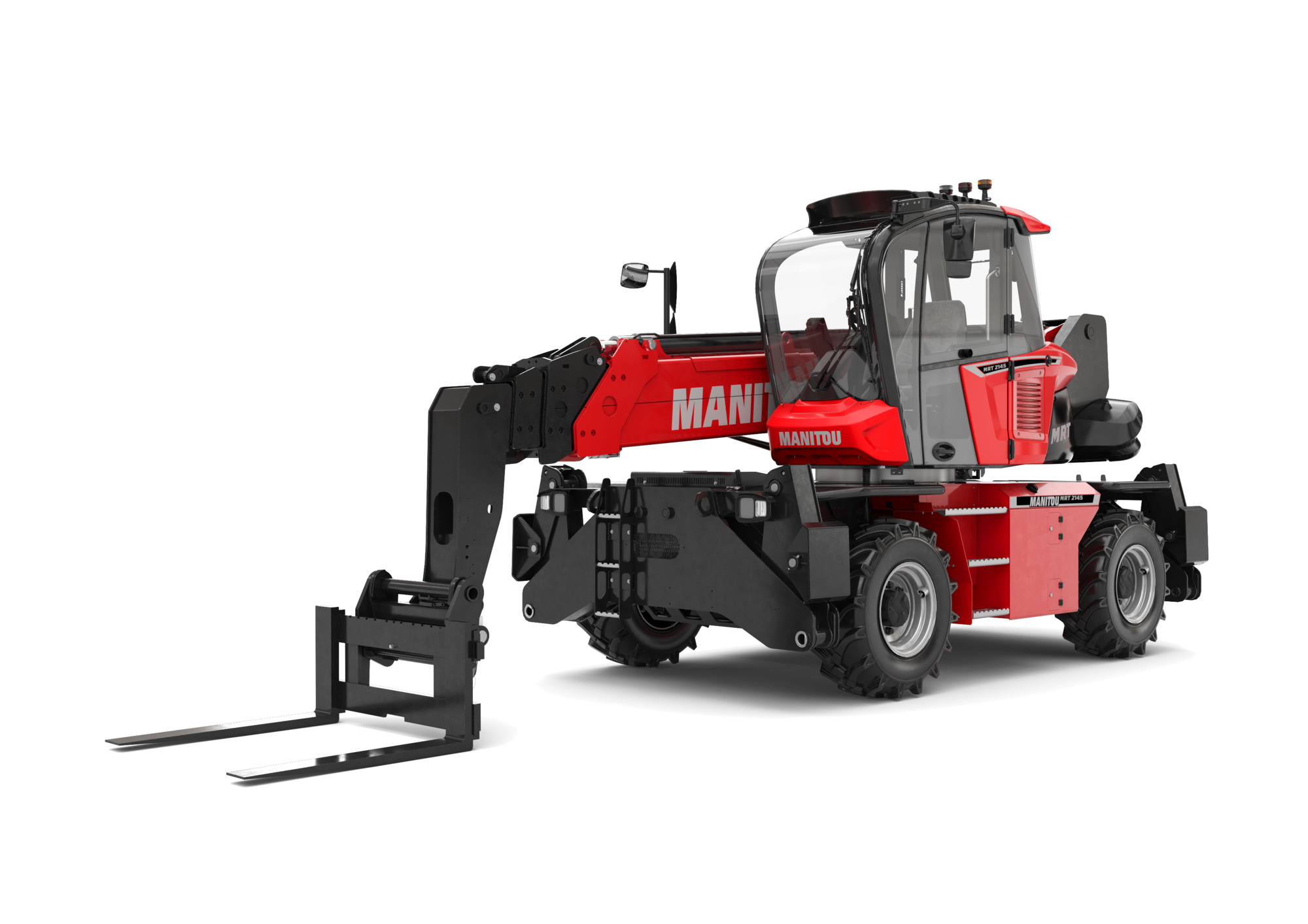 528814-studio_rotating_telehandler_mrt_2145_manitou_003 A 2026 Manitou MRT 2145 rotating telehandler lift. Image provided by the manufacturer.